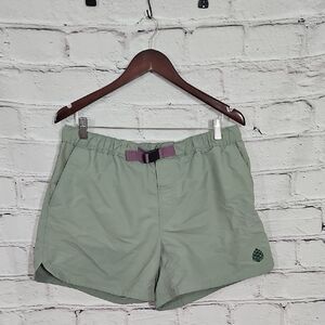Women's Green Shorts with Purple Accents